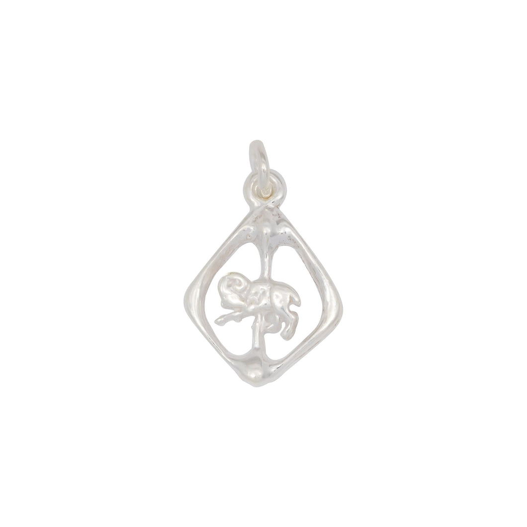 Sterling Silver, 13.3mm Width by 2.4mm Length by 18.9mm Height, Aries Charm. Quantity Per Pack: 4 Pieces.