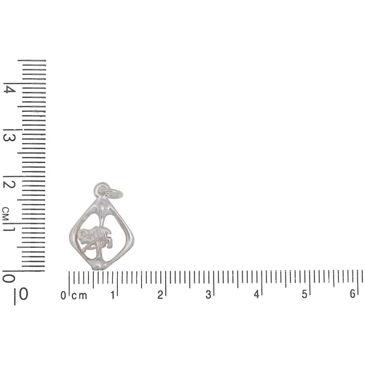 Sterling Silver, 13.3mm Width by 2.4mm Length by 18.9mm Height, Aries Charm. Quantity Per Pack: 4 Pieces.