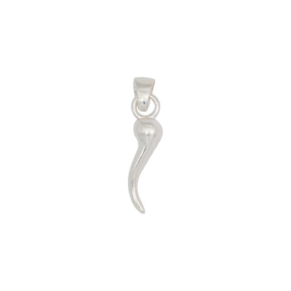 Sterling Silver, 7.0mm Width by 6.0mm Length by 26.3mm Height, Horn Pendant. Quantity Per Pack: 1 Piece.