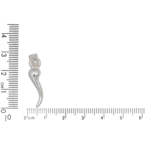 Sterling Silver, 7.0mm Width by 6.0mm Length by 26.3mm Height, Horn Pendant. Quantity Per Pack: 1 Piece.