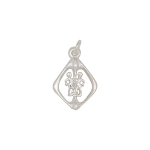 Sterling Silver, 13.3mm Width by 2.1mm Length by 19.1mm Height, Gemini Charm. Quantity Per Pack: 4 Pieces.