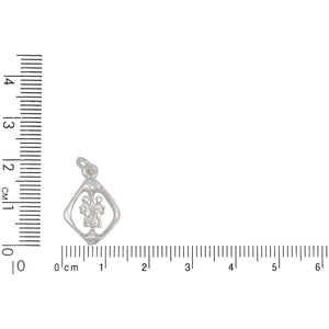 Sterling Silver, 13.3mm Width by 2.1mm Length by 19.1mm Height, Gemini Charm. Quantity Per Pack: 4 Pieces.