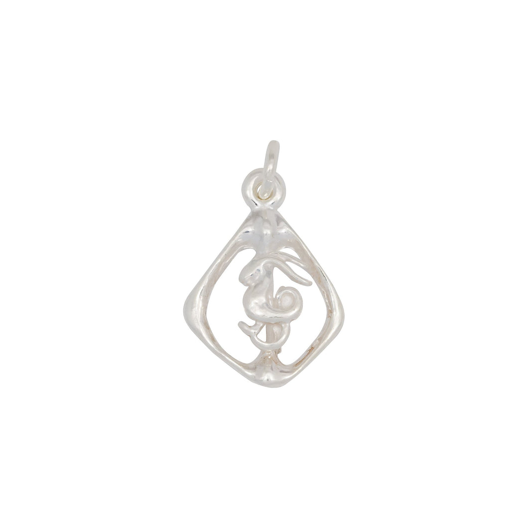 Sterling Silver, 13.3mm Width by 2.6mm Length by 18.8mm Height, Capricorn Charm. Quantity Per Pack: 5 Pieces.