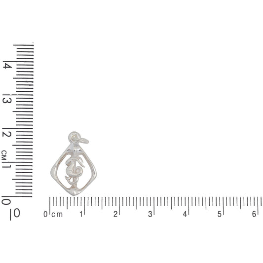 Sterling Silver, 13.3mm Width by 2.6mm Length by 18.8mm Height, Capricorn Charm. Quantity Per Pack: 5 Pieces.