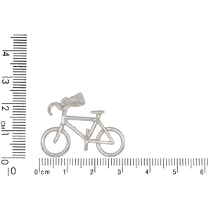 Sterling Silver, 32.0mm Width by 5.6mm Length by 21.5mm Height, Bicycle Pendant. Quantity Per Pack: 1 Piece.