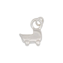 Load image into Gallery viewer, Sterling Silver, 11.7mm Width by 3.6mm Length by 14.3mm Height, Baby Carriage Charm. Quantity Per Pack: 2 Pieces.
