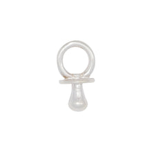 Load image into Gallery viewer, Sterling Silver, 8.0mm Width by 7.0mm Length by 14.7mm Height, Baby Pacifier Charm. Quantity Per Pack: 4 Pieces.
