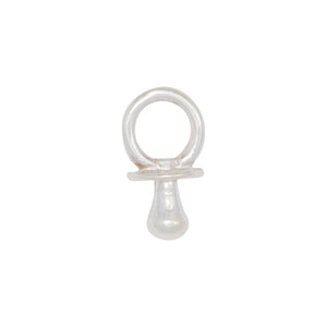 Sterling Silver, 8.0mm Width by 7.0mm Length by 14.7mm Height, Baby Pacifier Charm. Quantity Per Pack: 4 Pieces.