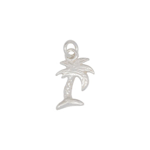 Sterling Silver, 10.2mm Width by 1.6mm Length by 16.1mm Height, Palm Tree Charm. Quantity Per Pack: 4 Pieces.