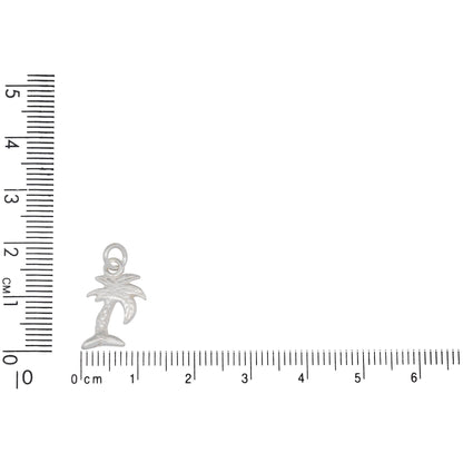 Sterling Silver, 10.2mm Width by 1.6mm Length by 16.1mm Height, Palm Tree Charm. Quantity Per Pack: 4 Pieces.