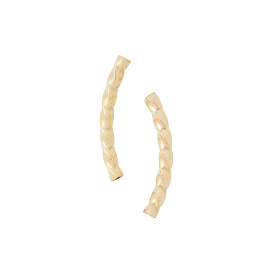 Tubes. 14kt Gold Filled 3.0mm Width by 25.0mm Length, Square Twisted Curved Tube. Quantity Per Pack: 6 Pieces.