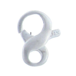 Sterling Silver, 7.5mm Width by 2.6mm Length by 10.7mm Height, Matte Figure 8 Lobster Clasp. Quantity Per Pack: 5 Pieces.