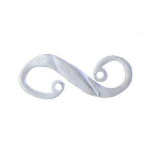 Sterling Silver, 13.5mm Width by 2.1mm Length by 5.7mm Height, Matte S Hook Clasp. Quantity Per Pack: 2 Pieces.