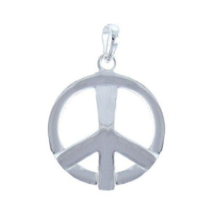 Sterling Silver, 20.3mm Width by 3.2mm Length by 25.0mm Height, Peace Pendant. Quantity Per Pack: 2 Pieces.