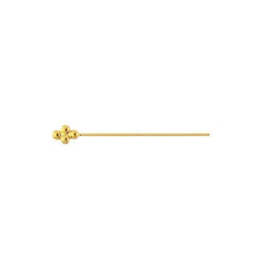 Sterling Silver Gold Plated / Vermeil, 26.0 Gauge 1.5 Inch Head Pin With Dotted Rhombus Head. Quantity Per Pack: 20 Pieces.