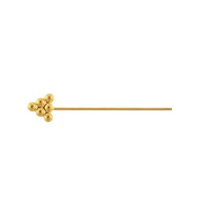 Sterling Silver Gold Plated / Vermeil, 24.0 Gauge 1.5 Inch Head Pin With 6-Dotted Triangle Head. Quantity Per Pack: 10 Pieces.