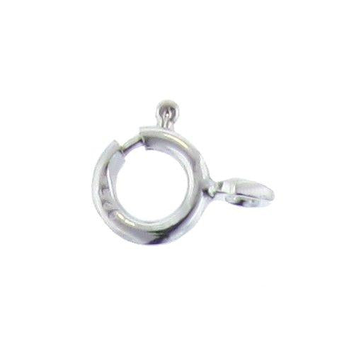 Clasps. Sterling Silver 5.9mm Width / Length by 1.2mm Thick, Smooth Spring Ring Clasp With 2.56mm Width / Length Smooth Open Ring. Quantity Per Pack: 20 Pieces.