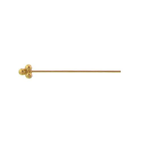 Sterling Silver Gold Plated / Vermeil, 26.0 Gauge 1.5 Inch Fancy Pin With Dotted Triangle Head. Quantity Per Pack: 20 Pieces.