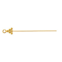 Load image into Gallery viewer, Sterling Silver Gold Plated / Vermeil, 24.0 Gauge 1.5 Inch Eye Pin With 6-Dotted Triangle Head &amp; 3.4mm Ring. Quantity Per Pack: 10 Pieces.
