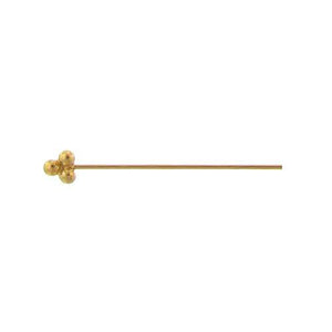 Sterling Silver Gold Plated / Vermeil, 28.0 Gauge 1.5 Inch Fancy Pin With Dotted Triangle Head. Quantity Per Pack: 20 Pieces.