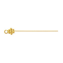 Load image into Gallery viewer, Sterling Silver Gold Plated / Vermeil, 22.0 Gauge 1.5 Inch Eye Pin With Dotted Flower Head &amp; 3.3mm Ring. Quantity Per Pack: 10 Pieces.
