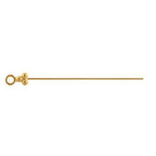 Load image into Gallery viewer, Sterling Silver Gold Plated / Vermeil, 22.0 Gauge 3.0 Inch Eye Pin With Dotted Triangle Head &amp; 3.4mm Ring. Quantity Per Pack: 4 Pieces.
