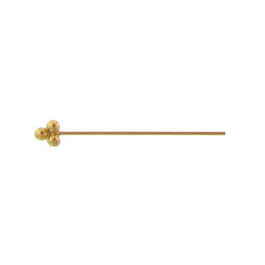 Sterling Silver Gold Plated / Vermeil, 24.0 Gauge 1.0 Inch Fancy Pin With Dotted Triangle Head. Quantity Per Pack: 20 Pieces.