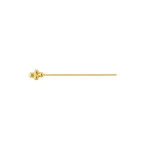 Sterling Silver Gold Plated / Vermeil, 28.0 Gauge 3.0 Inch Fancy Pin With Dotted Rhombus Head. Quantity Per Pack: 10 Pieces.