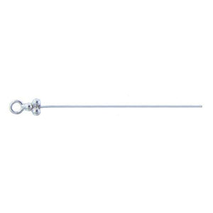 Sterling Silver, 22.0 Gauge 3.0 Inch Eye Pin With Dotted Triangle Head & 3.4mm Ring. Quantity Per Pack: 10 Pieces.