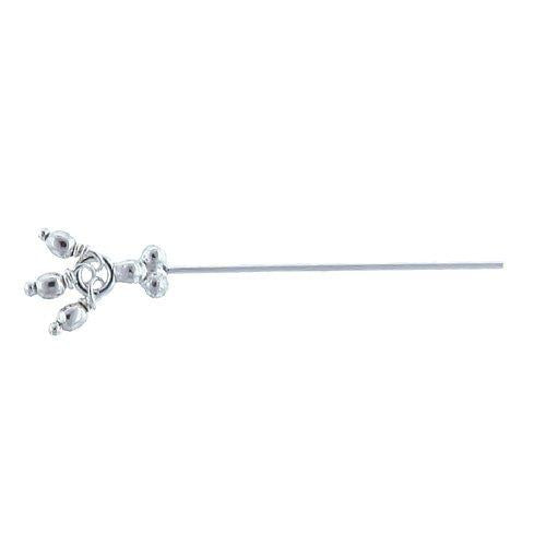 Sterling Silver, 28.0 Gauge 1.5 Inch Dangle Pin With Dotted Triangle Head & Dangles. Quantity Per Pack: 10 Pieces.