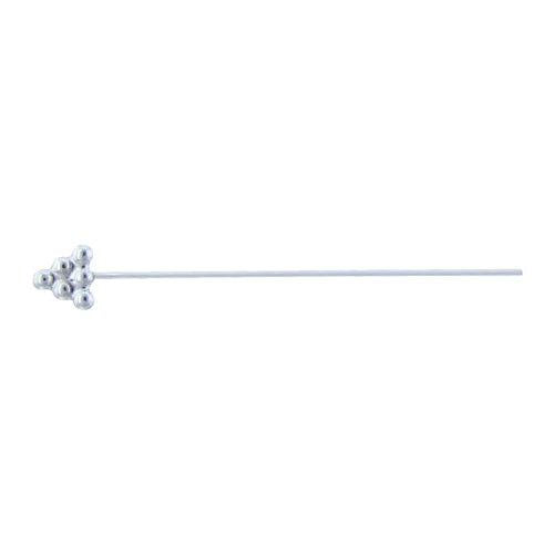 Sterling Silver, 22.0 Gauge 1.5 Inch Fancy Pin With 6-Dotted Triangle Head. Quantity Per Pack: 10 Pieces.