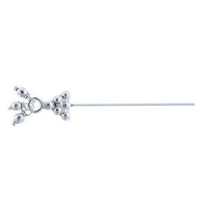 Sterling Silver, 26.0 Gauge 1.0 Inch Dangle Pin, With 6-Dotted Triangle Head & Dangles. Quantity Per Pack: 10 Pieces.