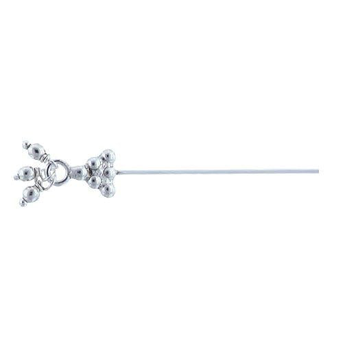 Sterling Silver, 26.0 Gauge 1.0 Inch Dangle Pin, With 6-Dotted Triangle Head & Dangles. Quantity Per Pack: 10 Pieces.