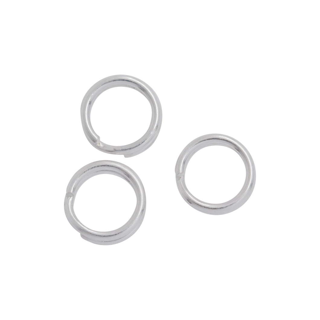 Split Rings. Sterling Silver 20.0 Gauge, 5.90mm Width / Length / Height, Round Split Ring. Quantity Per Pack: 50 Pieces.