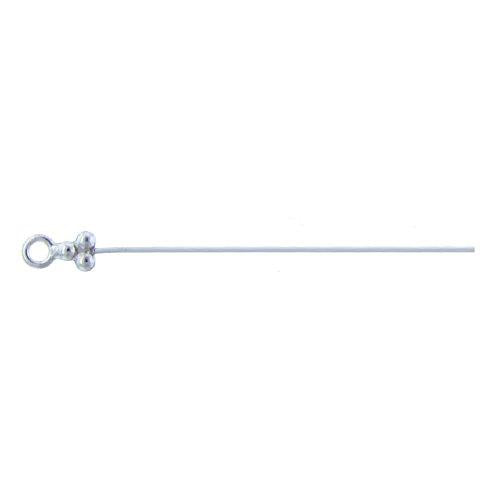 Sterling Silver, 26.0 Gauge 1.0 Inch Eye Pin With Dotted Triangle Head & 3.4mm Ring. Quantity Per Pack: 20 Pieces.