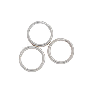 Split Rings. Sterling Silver 21.0 Gauge, 7.0mm Width / Length / Height, Round Split Ring. Quantity Per Pack: 50 Pieces.