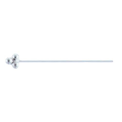 Sterling Silver, 24.0 Gauge 1.0 Inch Fancy Pin With Dotted Triangle Head. Quantity Per Pack: 20 Pieces.