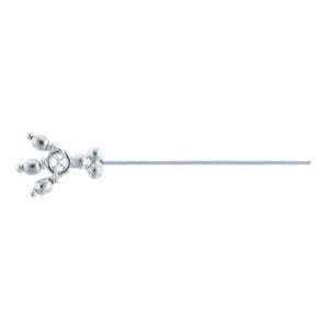 Sterling Silver, 28.0 Gauge 1.0 Inch Dangle Pin With Dotted Triangle Head & Dangles. Quantity Per Pack: 10 Pieces.