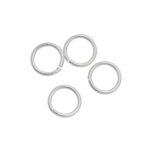 Jump Rings. Sterling Silver 22.0 Gauge 5.1mm Width / Length / Height, Smooth Open Jump Ring. Quantity Per Pack: 100 Pieces.