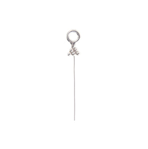 Sterling Silver, 28.0 Gauge 3.0 Inch Eye Pin With 6-Dotted Triangle Head & 3.4mm Ring. Quantity Per Pack: 20 Pieces.