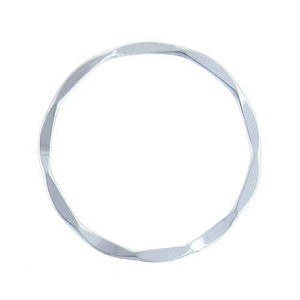 Sterling Silver, 18.0mm Width by 0.9mm Length by 18.0mm Height, Dapped Circle Connector. Quantity Per Pack: 6 Pieces.