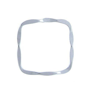 Sterling Silver, 18.3mm Width by 1.2mm Length by 18.3mm Height, Hammered Square Connector. Quantity Per Pack: 6 Pieces.