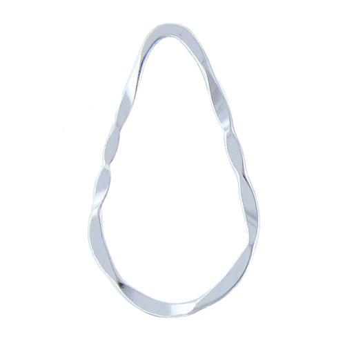 Sterling Silver, 13.6mm Width by 1.2mm Length by 21.1mm Height, Hammered Tear Drop Connector. Quantity Per Pack: 6 Pieces.