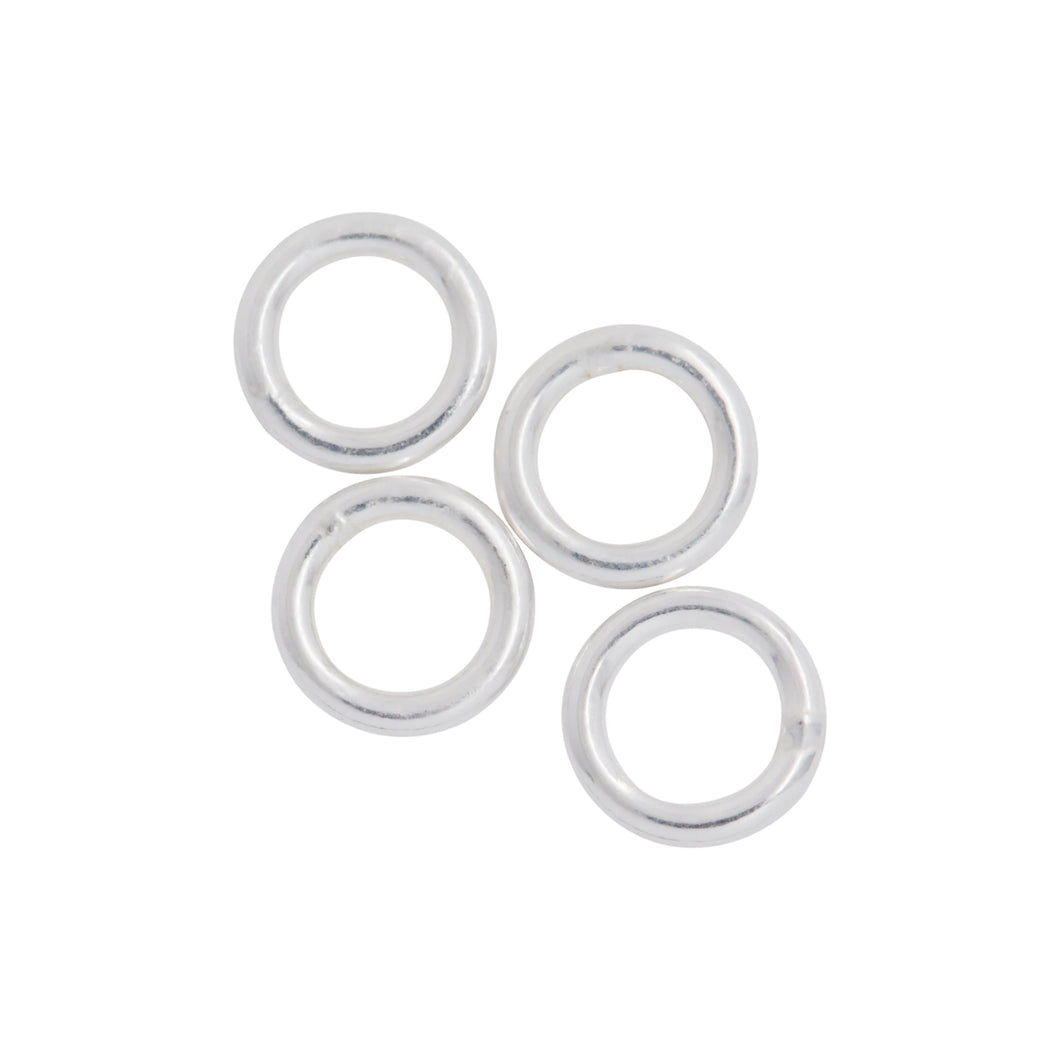 Jump Rings. Sterling Silver 22.0 Gauge 4.0mm Width / Length / Height, Smooth Close Jump Ring. Quantity Per Pack: 100 Pieces.