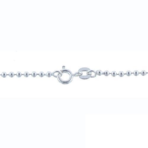 Chain by Clasp. Sterling Silver 2.0mm Width / Length, 22 Inch Regular Round Ball Chain with 6.0mm Width / Length by 1.4mm Thick, Smooth Spring Ring Clasp. Quantity Per Pack: 1 Piece.