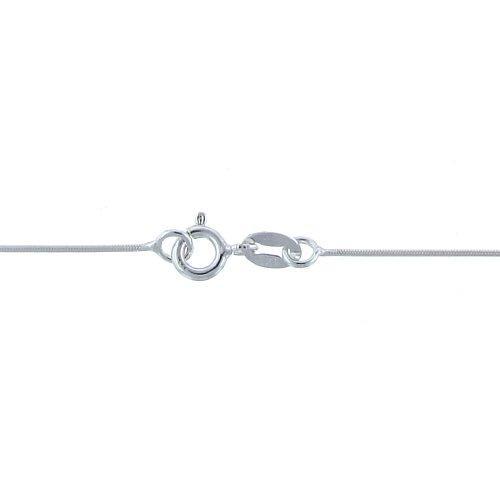Chain by Clasp. Sterling Silver 0.8mm Width / Length, 16 Inch Round Regular Snake Chain with 6.0mm Width / Length by 1.4mm Thick, Smooth Spring Ring Clasp. Quantity Per Pack: 1 Piece.