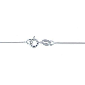 Chain by Clasp. Sterling Silver 0.8mm Width / Length, 16 Inch Round Regular Snake Chain with 6.0mm Width / Length by 1.4mm Thick, Smooth Spring Ring Clasp. Quantity Per Pack: 1 Piece.