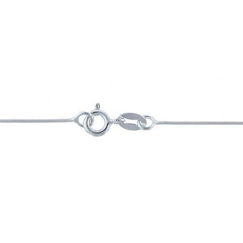 Chain by Clasp. Sterling Silver 0.8mm Width / Length, 16 Inch Round Regular Snake Chain with 6.0mm Width / Length by 1.4mm Thick, Smooth Spring Ring Clasp. Quantity Per Pack: 1 Piece.