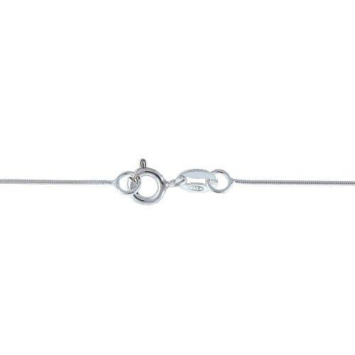 Chain by Clasp. Sterling Silver 0.8mm Width / Length, 18 Inch Round Regular Snake Chain with 6.0mm Width / Length by 1.4mm Thick, Smooth Spring Ring Clasp. Quantity Per Pack: 1 Piece.