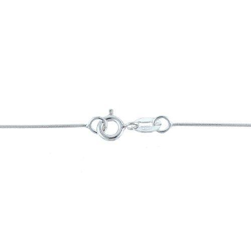 Chain by Clasp. Sterling Silver 0.8mm Width / Length, 20 Inch Round Regular Snake Chain with 6.0mm Width / Length by 1.4mm Thick, Smooth Spring Ring Clasp. Quantity Per Pack: 1 Piece.